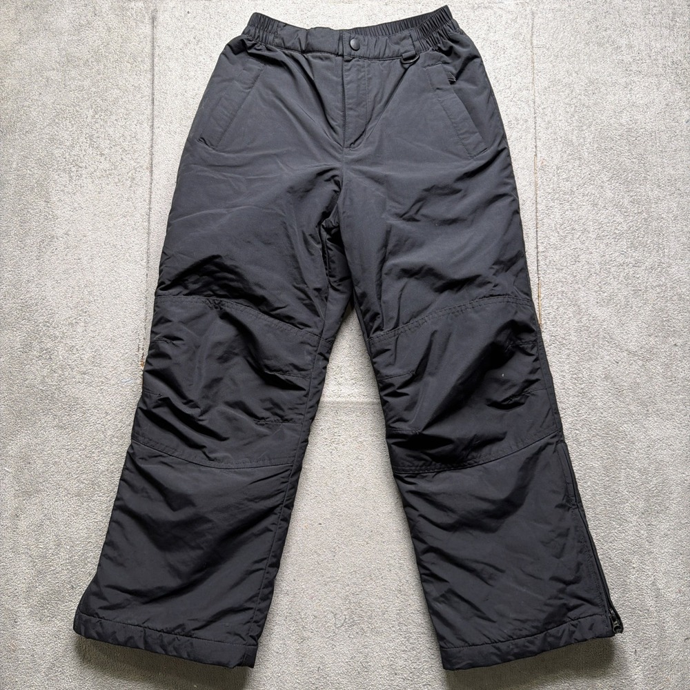 Lands End‎ Kids Ski Snow Pants Black Insulated Size 10 Winter Nylon